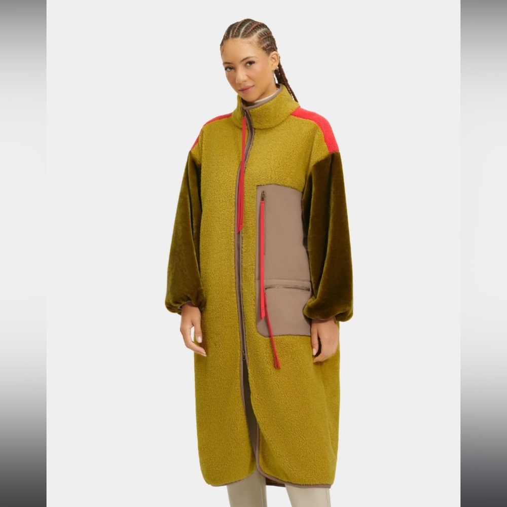 UGG Marlene Colour Block Sherpa Long Coat. RARE